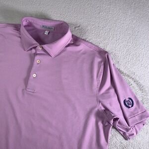 Peter Millar Polo Mens Large Purple Ridglea Golf Course Summer Comfort Active